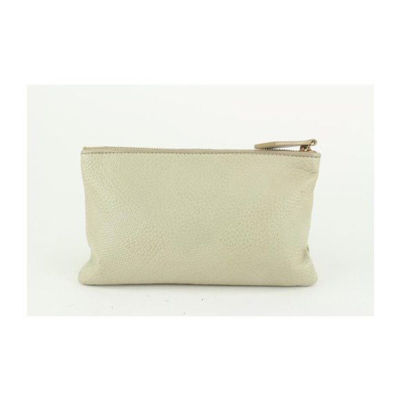 Burberry Ivory Check Embossed Toiletry Cosmetic Pouch 1220b46 - Picture 8 of 12